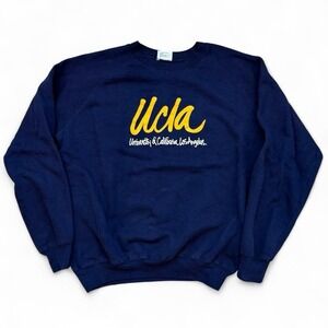 Vintage UCLA Navy Blue Crewneck Sweatshirt Adult Size XL Los Angeles 90s Y2K VTG